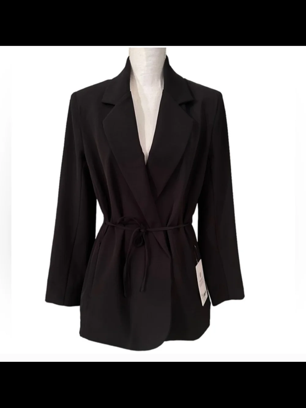 ATHLETA NWT Black Tailored Blazer Cinched Waist Chic Style Size 4 - Picture 3 of 8